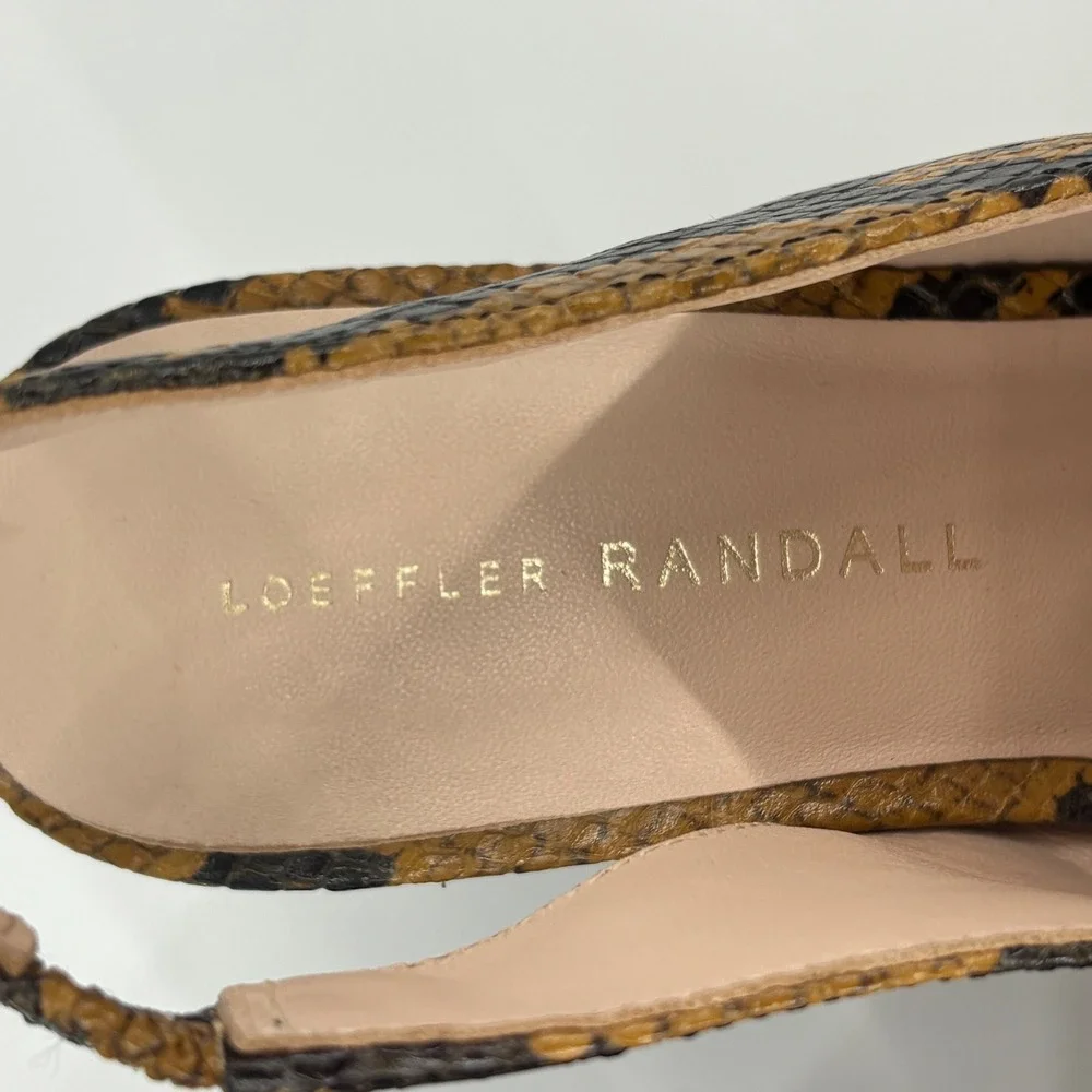 Loeffler Randall Estelle Slingback Heel Amber Women Size 7 Snakeskin Pointed Toe